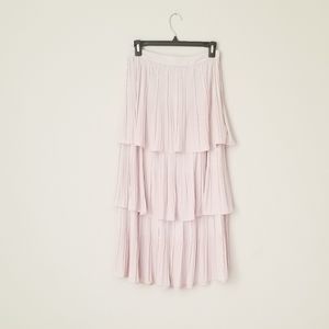 NEW Pleated tiered flowy maxi skirt